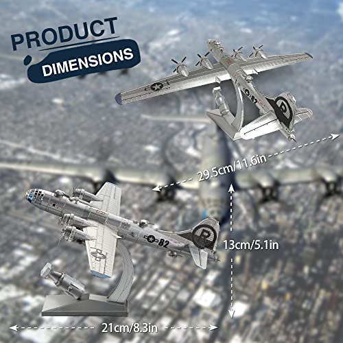 Piececool 3D Metal Puzzles, American Military Airplane Model Building Kits for Adults DIY Assembly Brain Teaser Puzzle, Best Gifts & Desk Decor. - style: B-29 Bomber