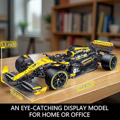 JSINMA Technic F1 RS20 Racing Car Building Kit – 1:8 Scale Collectible Set for Adults, 1650+ PCS Display Model with Realistic Details – DIY Engineering Gift for F1 Fans, Home or Office Display