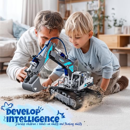 Hydraulic Excavator STEM Building Toy, 130 Pcs Engineering Kit for Kids 8+ - style: Excavator