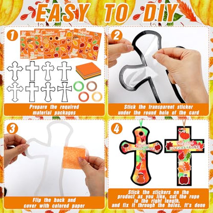DoubleFill 48 Pcs Fall for Jesus Suncatchers Craft, Christian Fall Crafts - style: Fall for Jesus