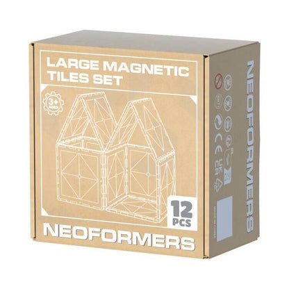 Large Magnetic Tiles Set -12PCS Square Magnetic Tiles Expansion Pack, STEM Educational Construction Stacking Blocks, Compatible with Major Brands - color: 12pc Large Square