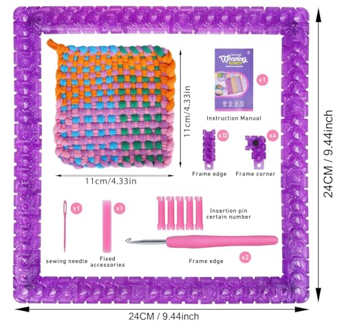 BLISSIQUEE Weaving Loom for Kids 288 Loops 12 Colors Potholder Weaving Loom - color: Weaving Loom storage kit