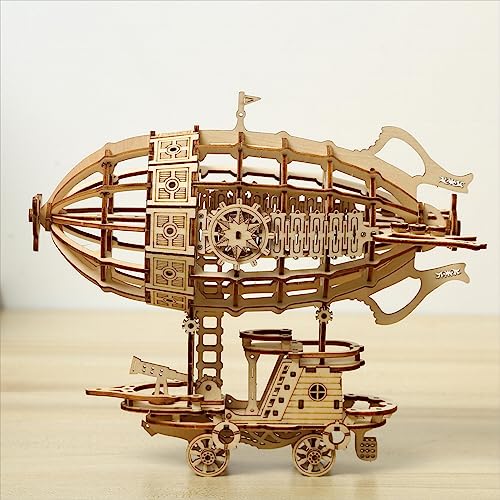 3D Wooden Puzzles Airship Model Kits, Brainteaser and Puzzle for Christmas/Birthday,Gifts for Adults and Teens to Build Combination - style: Airship