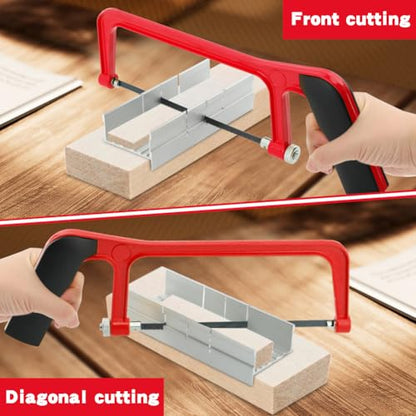 6 Inch Mini Hacksaw and Mitre Block Set - color: Red