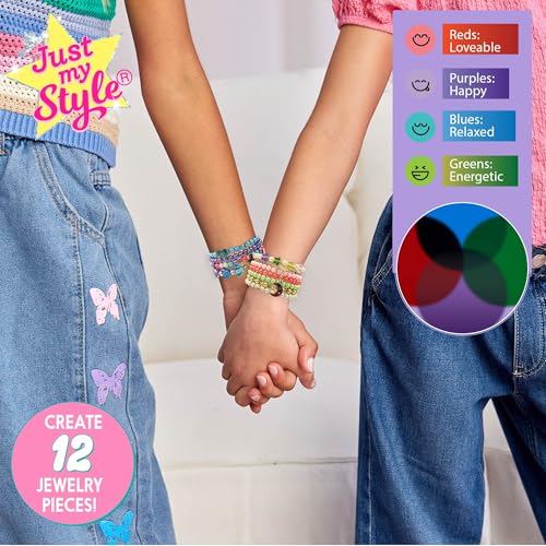 Just My Style Color-Changing Mood Jewelry Making Kit, Bracelet & Necklace Making Kit, Arts & Crafts Kit for Girls & Boys Ages 6-10