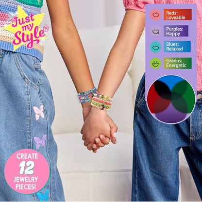 Just My Style Color-Changing Mood Jewelry Making Kit, Bracelet & Necklace Making Kit, Arts & Crafts Kit for Girls & Boys Ages 6-10
