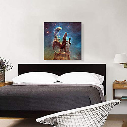 ARTCANVAS Hubble Telescope Pillars of Creation Eagle Nebula M16 Canvas Art Print Stretched Framed Painting Picture Poster Giclee Wall Decor - 26" x 26" (1.50" Deep) - size: 26"L x 26"W, style: 1.50" Deep Canvas