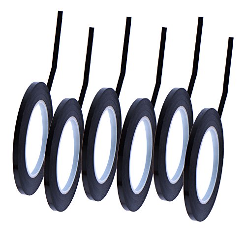 Outus 6 Pack 1/8 Inch Black Dry Erase Whiteboard Pinstripe Graphic Tape