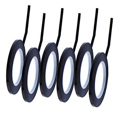 Outus 6 Pack 1/8 Inch Black Dry Erase Whiteboard Pinstripe Graphic Tape