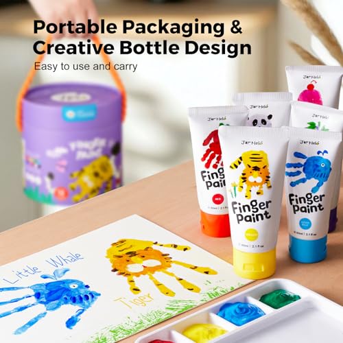 Jar Melo Washable Finger Paints for Toddlers, 10 Colors - style: 10 Colors