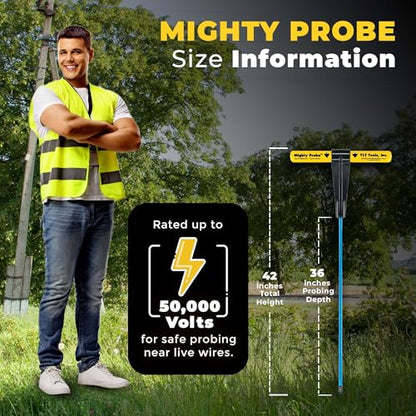 T&T Tools 42-Inch Mighty Probe Metal Soil Probe – 3/8" Round Rod - 1 Pack - size: 42-Inch Long Overall w/ 3/8" Metal Round Rod