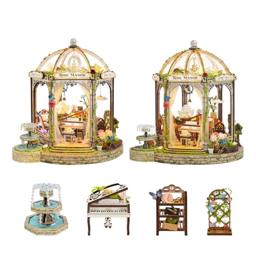 Book Nook Kit DIY Miniature House 3D Wooden Puzzle - Rose Manor - color: Rose Manor