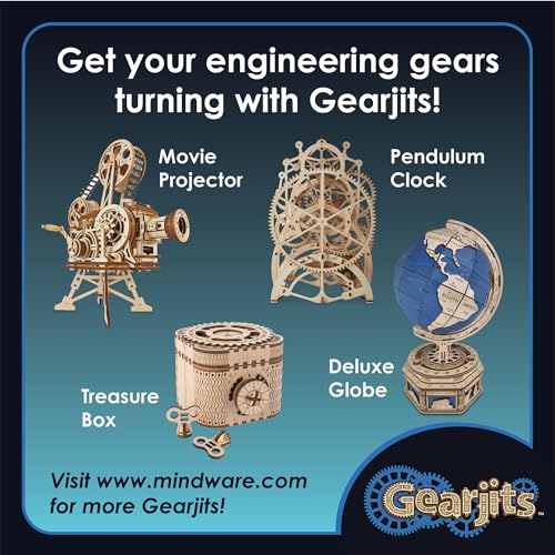 MindWare Gearjits: Solar System – Wooden 3D Building Puzzle for Teens & Adults – DIY Solar System Model – Fun for Parents Too! – Great STEAM Gifts for Ages 12+