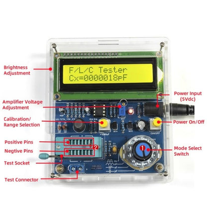 DIY Frequency, Inductance & Capacitance Meter Soldering Practice kit, Complete Soldering Project kit with Components, PCB & Enclosure, Perfect for Electronics Enthusiasts & Beginners
