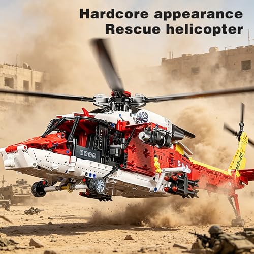 1528PCS Rescue RC Helicopter Building Block Set with Remote Control - color: Red