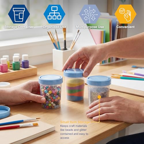 MED PRIDE Sterile Disposable Specimen Cups with Leakproof Lids,10-Pack