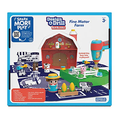 Educational Insights Design & Drill Bolt Buddies Barn - Construction Toys & Tools for Kids, Take Apart STEM Set with Real Electric Toy Drill, Pretend Play Building Kit, Gifts for Toddlers Ages 3+