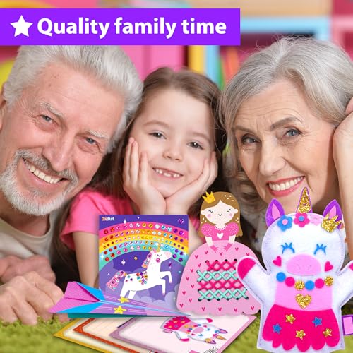 KRAFUN Craft Workshop Kit Ages 3-5 |10 Envelopes, Unicorn & Mermaid