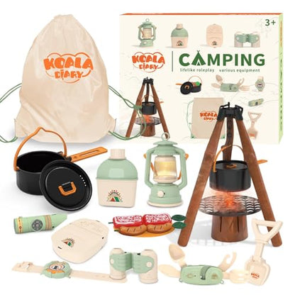Kids Camping Set,Pretend Play Camping Gear,Ages 3+（26 PCS） - style: Kids Camping Toys Set