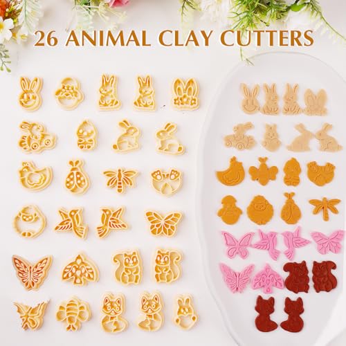YANSH PROGLOBAL 65 Pcs Flower, Leaf & Animal Polymer Clay Cutters Set