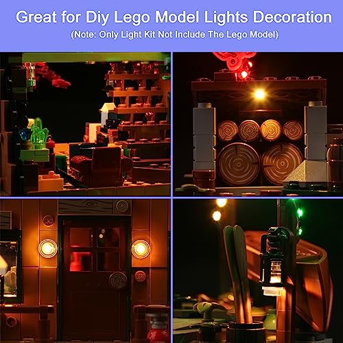 Upgraded Light Kit for Lego Ideas A-Frame Cabin Collectible Display Set, Remote Control VersionCompatible with Lego 21338 (Model Not Included) - style: RC Version Light Kit