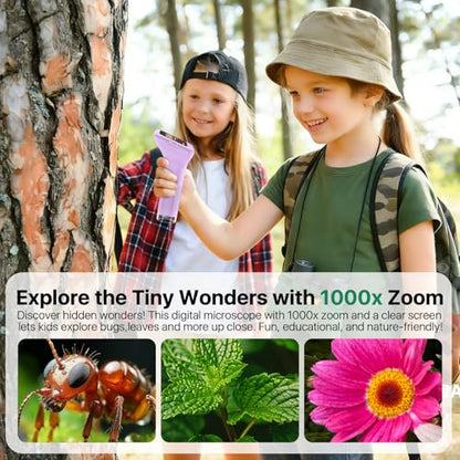 Digital Handheld Microscope for Kids 3.0" HD 32GB 1000X Camera Portable