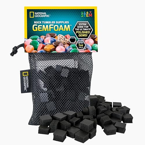 National Geographic GemFoam Reusable Rock Polisher for Rock Tumblers - style: New Polishing Foam