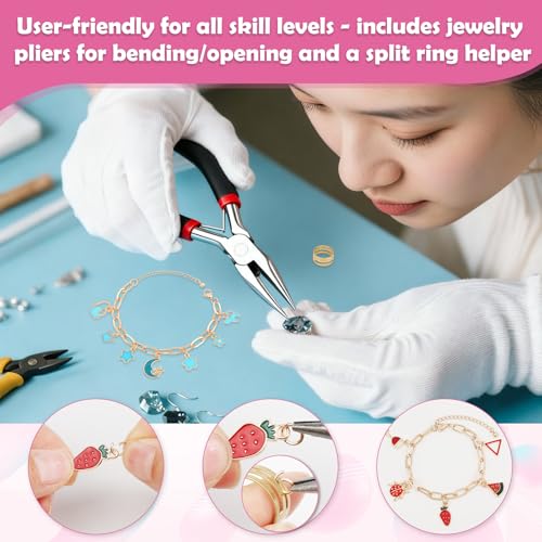 Charm Bracelet Making Kit for Adults & Teens, 477Pcs DIY Charm Bracelet Set with Gold & Silver Charms, Paperclip Chain Bracelets, Alphabet Charms, Complete Jewelry Making Supplies for Crafting