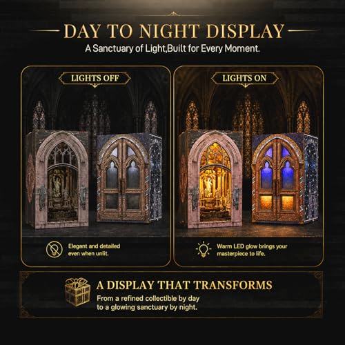 MiniCity 2-Piece Book Nook Kit Set, DIY 3D Wooden Puzzle - color: Notre-dame Bacilica & Duomo Di Mliano