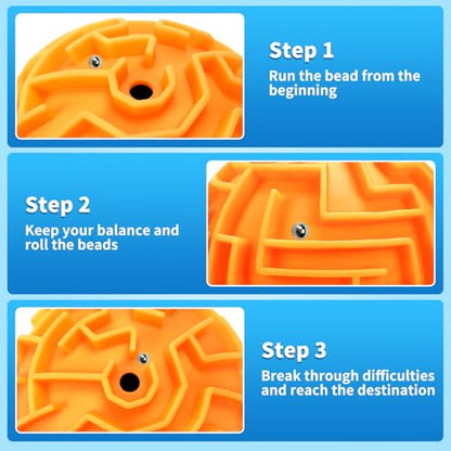 4Pcs 3D Puzzle Maze Ball Brain Teaser for Kids Boys Girls Age 6 7 8 - color: Blue,orange,green,red