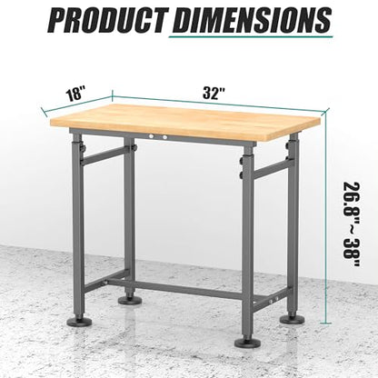 EVERHANGER Workbench for Garage, Adjustable Height Work Table - size: Small