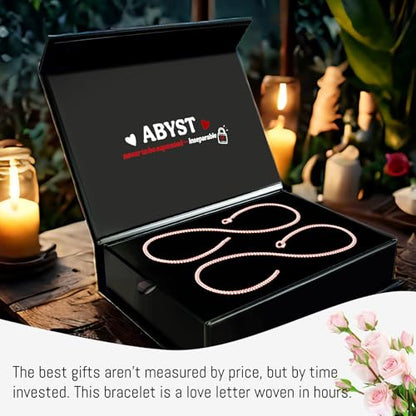 ABYST Permanent Bracelet Kit for Couples - DIY Forever Bracelets Making Set with Rose Gold Plated Chains - Romantic Infinity Jewelry for Anniversary (Rose Gold) - color: Rose Gold