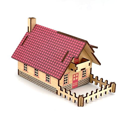 Log Cabin 3D Wooden House Puzzle,DIY Mini Building Model Kit，016 - color: 016