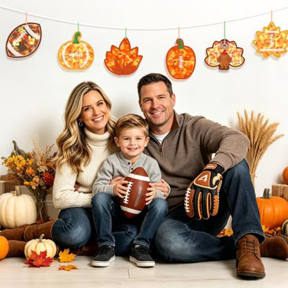 Aneco 24 Sets DIY Fall Football Suncatchers Craft Kit, Fall Tissue Paper Sign Art Crafts Hanging Decor Window Stained Glass Effect for Thanksgiving Party Supplies Holiday Home Activities Party Favors - style: Fall Football