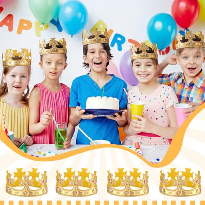 Yaomiao 22 pack DIY Crowns Set Include 12 Pcs Foam Princess Crowns and 10 Pcs Diamond Sticker for Kids - color: Gold, style: Cross