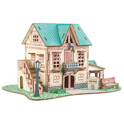 Log Cabin Mini House 3D Wooden Puzzle Building Kit for Adults Teens