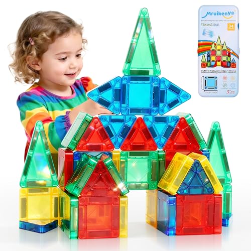 Mruikeny Mini Magnetic Tiles Travel Toddler Toys - style: Mini Magnetic Tiles