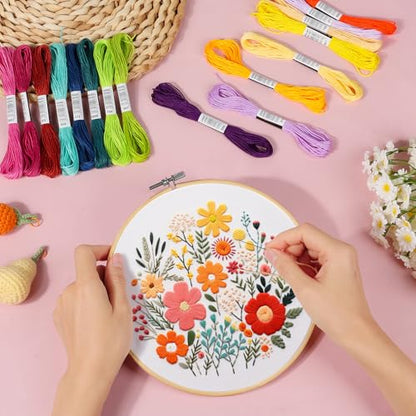 Paxcoo 447 Colors Embroidery Floss Cross Stitch Thread Friendship Bracelet Making String with Needles - color: 447 Colors