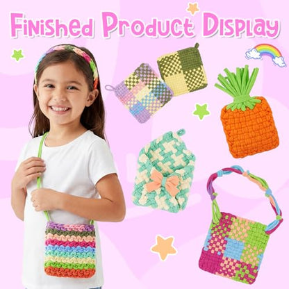1000 PCS Loom Refill Loops, 10 Colors Loops Bands Nylon for 7-10 Inch Weaving Looms, Elastic Refill Loops Potholder Loom Kit Art and Crafts DIY Supplies for Adults Teens (Bright Series) - color: Bright Series