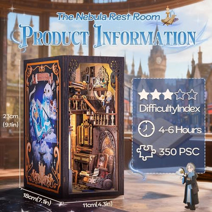 Fsolis Book Nook Kit, Booknook Magic (Nebula Common Room) - color: Nebula Common Room