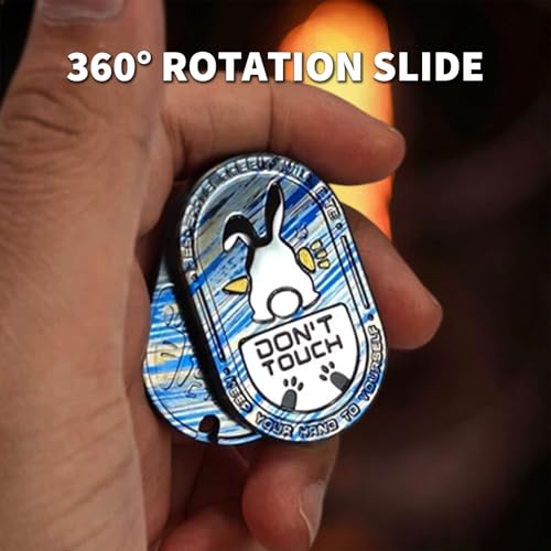 Desperate Rabbit Fidget Slider, Metal Fidget Toys Adults Haptic Coin EDC Fidget Toys Sensory Toy Executive Desk Toy for Keep Focus & Stress Relief (Titanium Ice) - color: Titanium Ice