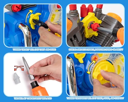POFJOEQ STEM V4 Engine Model Building Kit,Engine Model Kit Toy with Cool Lights&Sounds,Ages3+