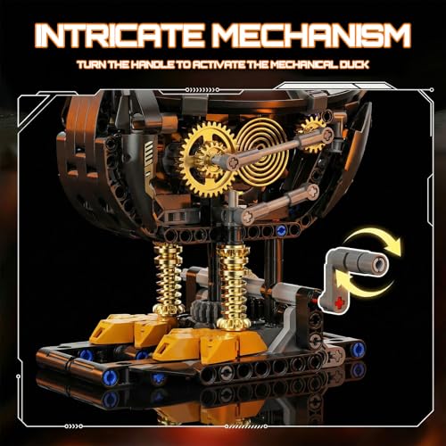 Mechanical Duck Building Block Set Gear-Driven Animal Model with Rotating Head Moving Wings and Motor Drive Module Mechanism Creative Gift for and Adults Birthday Idea 1168 PCS ﻿ - color: Mechanical Duck With Motor