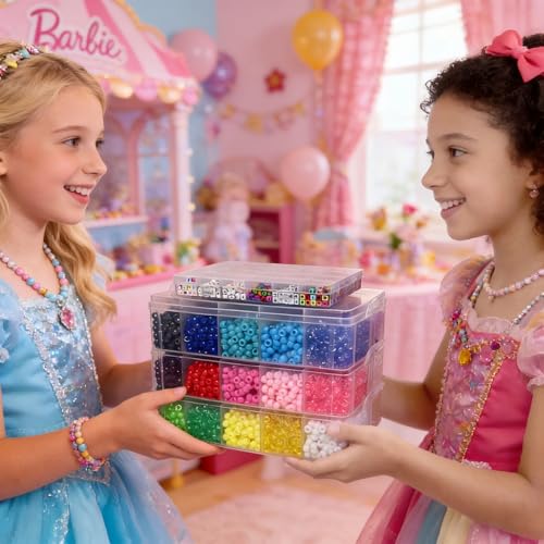 LIS HEGENSA 30Color 11000PCS Kandi Pony Beads Bracelets Jewelry Making Kits - size: 30Color(11000PCS)