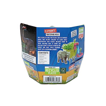 Wild Scenes Elephants' Watering Hole - Grow & Play Kit Environmentally Friendly Wildlife Conservation Toy - Animal Playset for Kids Ages 4 and Up - style: Elephants' Watering Hole