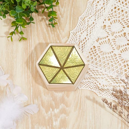 BENECREAT Hexagon Stained Glass Jig, 3D Glass Soldering Jig Wood Soldering Tool with Sturdy Construction for Precise Glass Art and DIY Projects - style: Hexagon