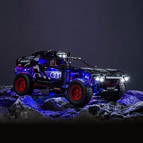Upgraded Led Light Kit for Lego Technic Audi RS Q e-tron Building Set, Remote Control Compatible with Lego 42160 (Model Not Included) - style: RC Version Light Kit 42160