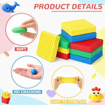 Syhood 30 Pcs 42oz Colorful Reusable and Non Drying Modeling Clay Bulk Plastilina Modeling Clay Gift Set for DIY Sculpting Classroom Arts and Crafts Projects Play - color: Blue, Green, Yellow, Red