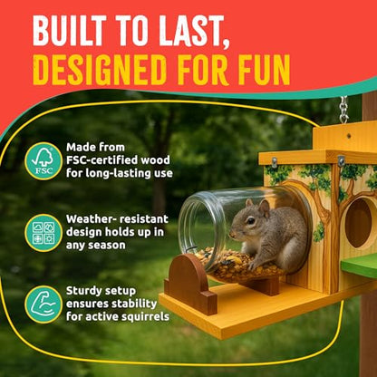 SparkJump Squirrel Feeder Kit for Kids, Easy DIY Kids Woodworking Kit