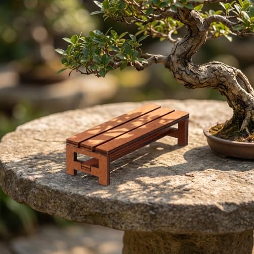 Homoyoyo 3pcs Miniature Wooden Bench Set - Dollhouse Furniture Mini Chairs 1:12 Scale Wooden Park Chair Furniture Accessories for Fairy Garden, Photo Backdrop and Bonsai Landscape Decor